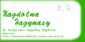 magdolna hagymasy business card
